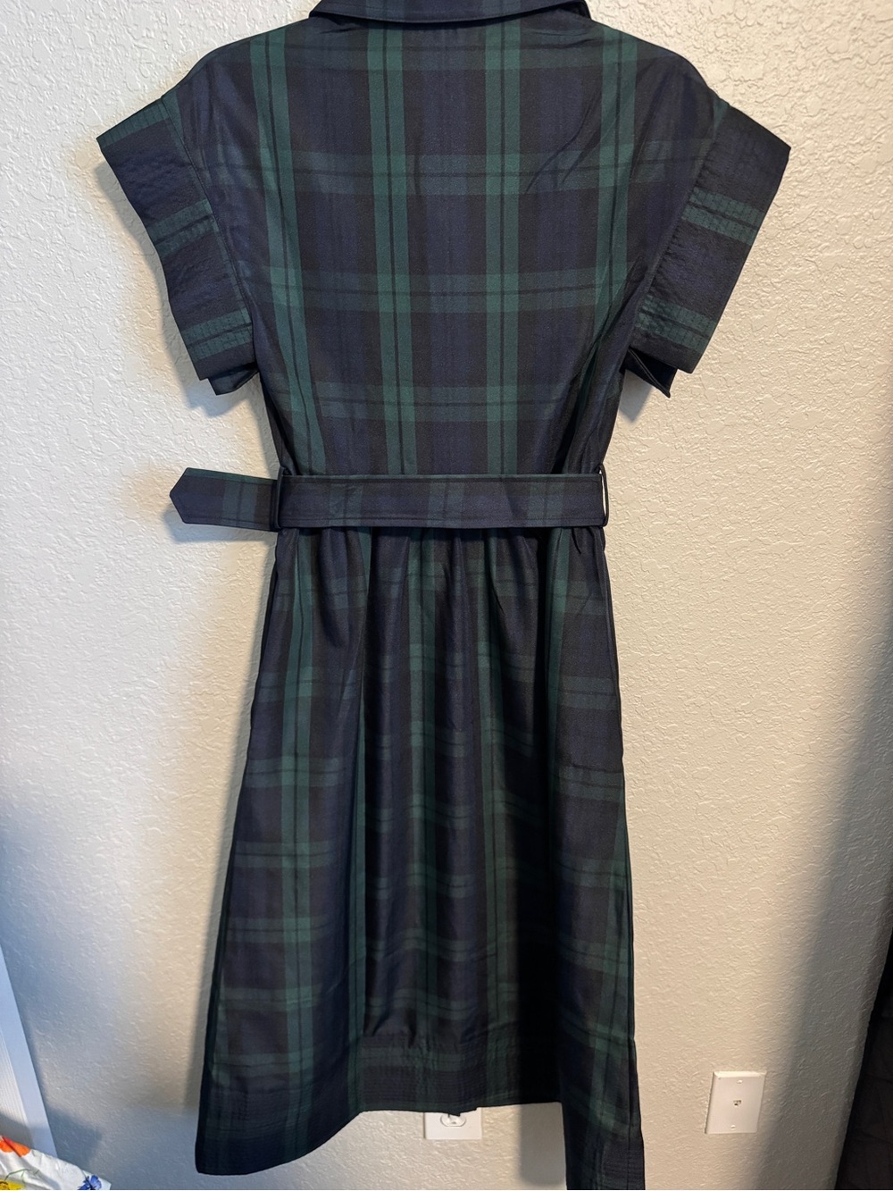 NWT Tuckernuck Blackwatch Chloe Plaid Navy Green Classic Midi Dress - Picture 3 of 4